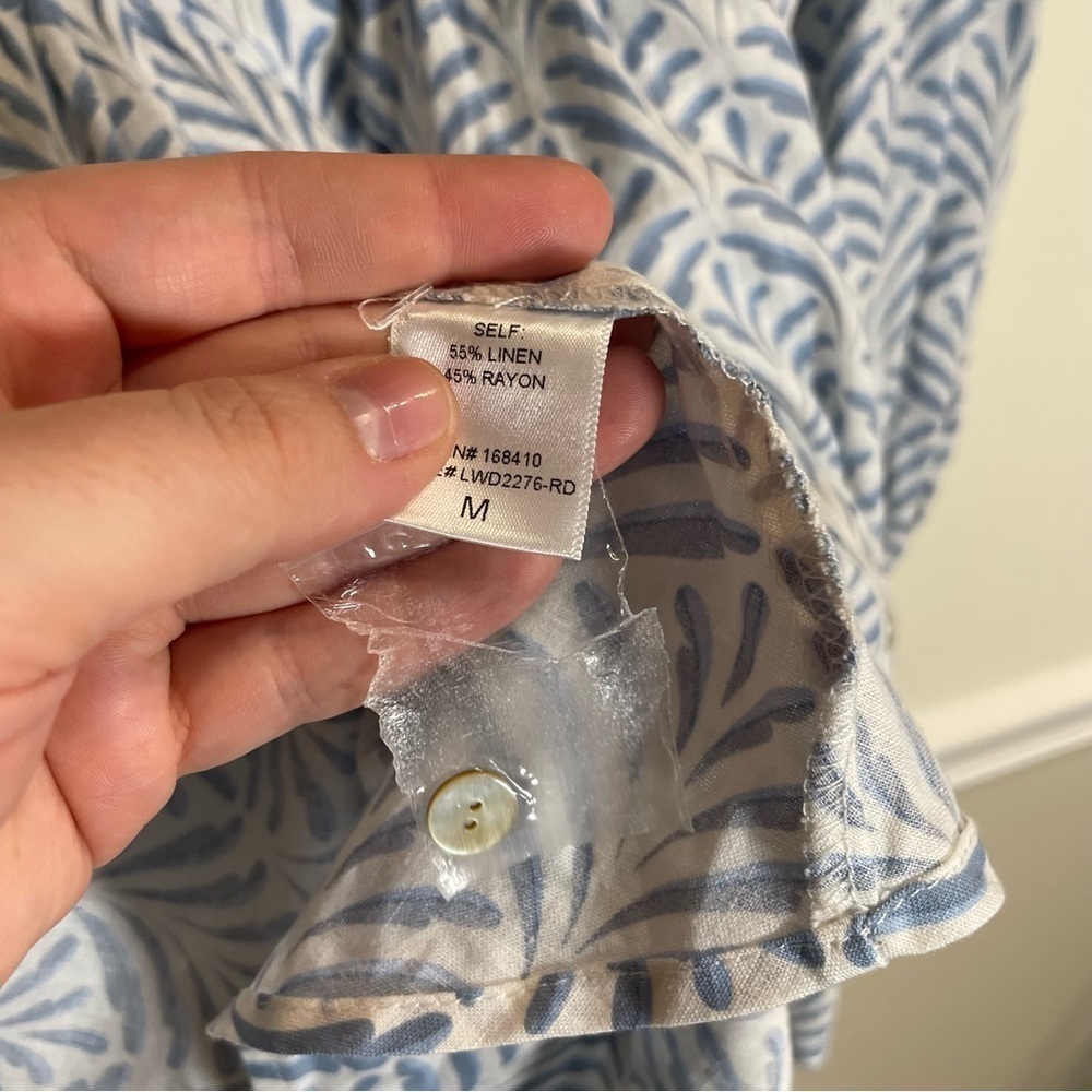 Aura This Is Your Sign Sky Blue Print Button Front Mini Dress - Medium - Picture 7 of 9